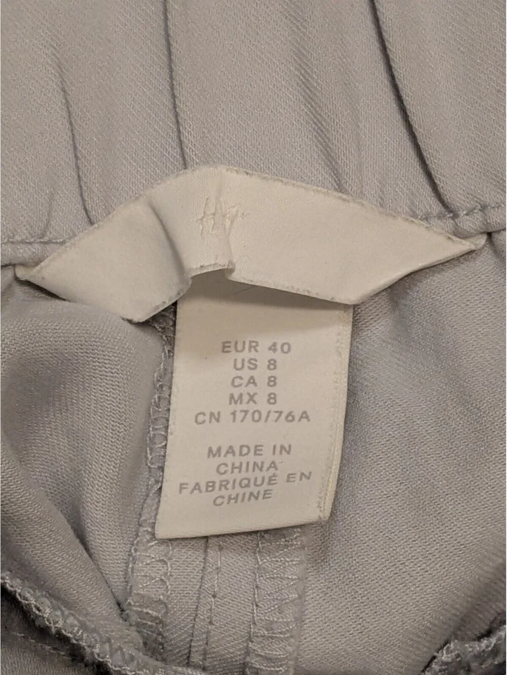 H&M Women's US 8 Gray High Rise Ankle Pants Viscose Linen Blend Straight